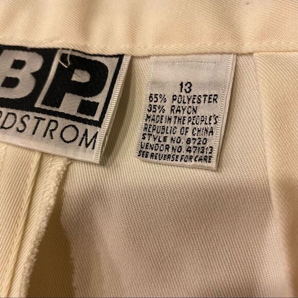Nordstrom BP TALL SILKY Slacks Pants Cream Pro Career Pockets HighRise 13 TALL - Picture 11 of 12